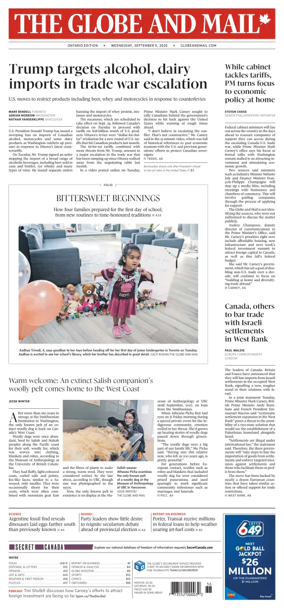 Cover of The Globe and Mail (Ontario Edition)