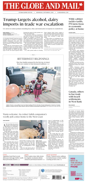 Cover of The Globe and Mail (Ottawa/Quebec Edition)