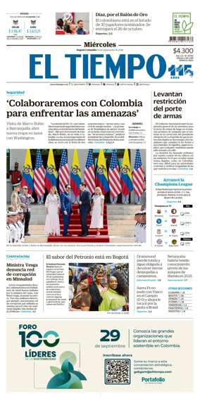 Cover of El Tiempo (Bogota)
