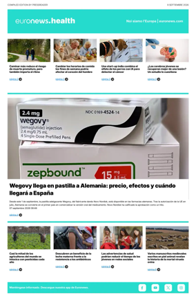 Cover of Euronews Health (Spanish) Compiled Edition