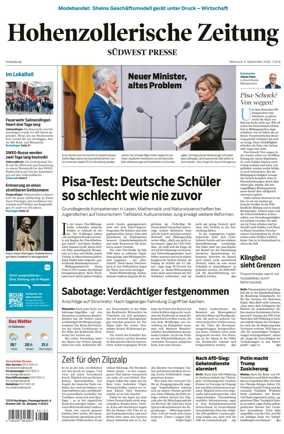 Cover of Hohenzollerische Zeitung