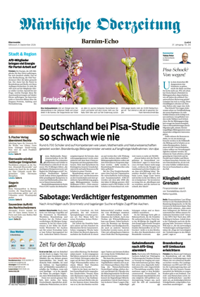Cover of Markische Oderzeitung Eberswalde