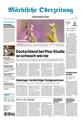 Cover of Markische Oderzeitung Oderland-Echo