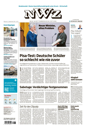 Cover of NWZ – Neue Wurttembergische Zeitung