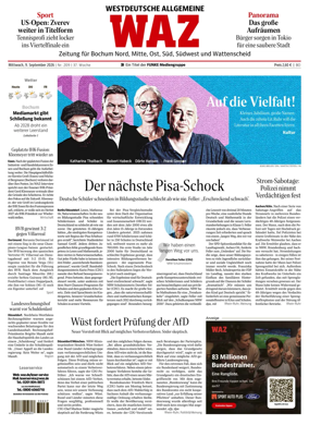 Cover of Westdeutsche Allgemeine Zeitung (Bochum)