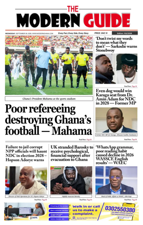 Cover of The Modern Guide Newspaper (Ghana)
