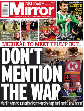 Cover of Irish Daily Mirror