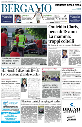 Cover of Corriere della Sera (Bergamo)