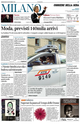 Cover of Corriere della Sera (Milano)