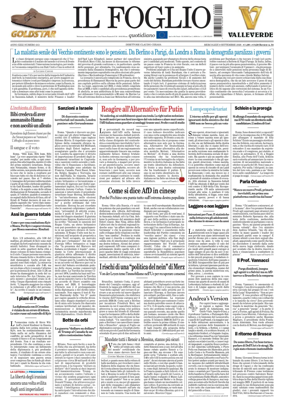 Cover of Il Foglio Quotidiano