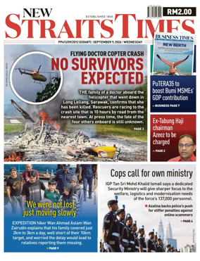 Cover of New Straits Times