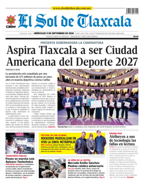 Cover of El Sol de Tlaxcala