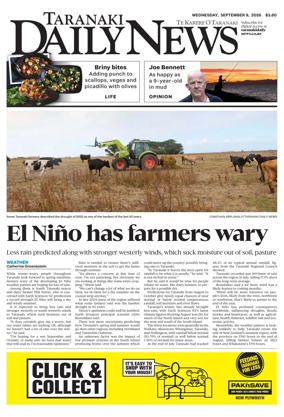Cover of Taranaki Daily News