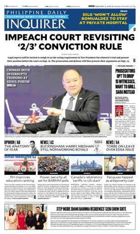 Cover of Philippine Daily Inquirer