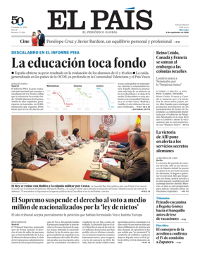 Cover of El Pais Madrid