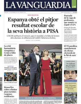 Cover of La Vanguardia (Catalonia - 1st edition)