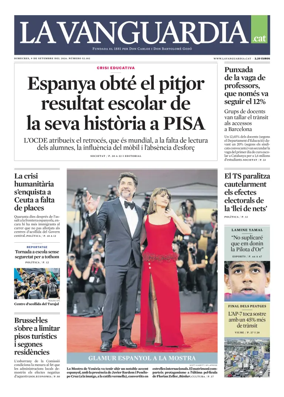 Cover of La Vanguardia (Catala)