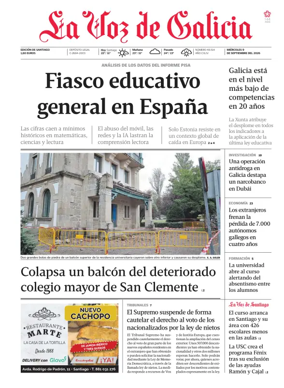Cover of La Voz de Galicia (Santiago)