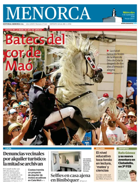 Cover of Menorca Diario Insular
