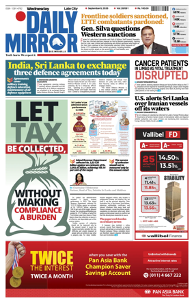 Cover of Daily Mirror (Sri Lanka)