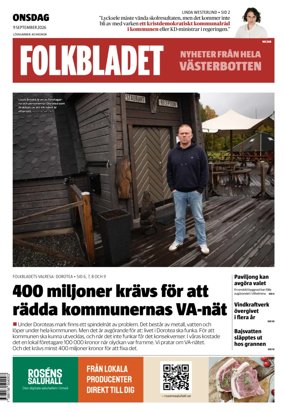 Cover of Folkbladet Vasterbotten