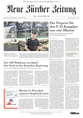 Cover of Neue Zurcher Zeitung