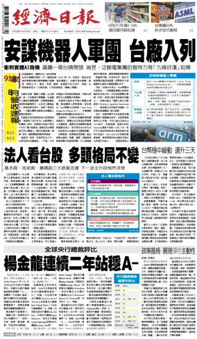 Cover of Economic Daily News (Taiwan)