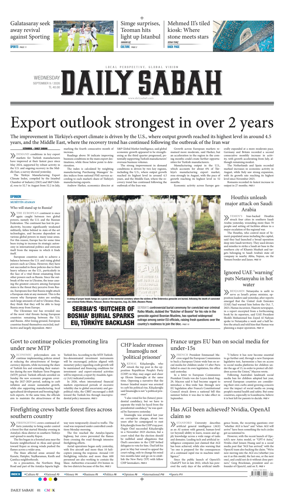 Cover of Daily Sabah (Turkey)