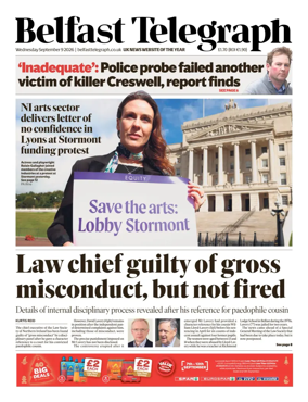 Cover of Belfast Telegraph