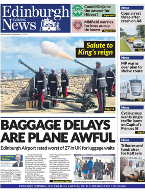 Cover of Edinburgh Evening News