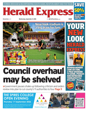Cover of Herald Express (Torbay Brixham & South Hams Edition)