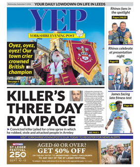Cover of Yorkshire Evening Post
