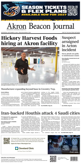 Cover of Akron Beacon Journal