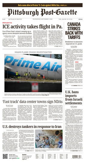 Cover of Pittsburgh Post-Gazette