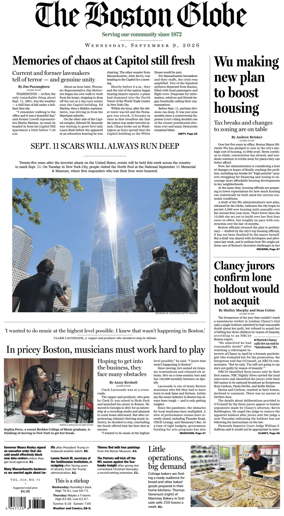 Cover of The Boston Globe