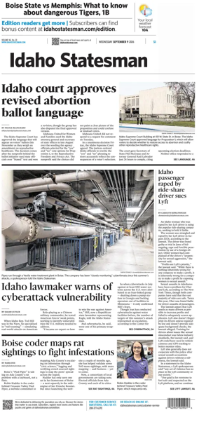 Cover of The Idaho Statesman
