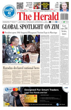 Cover of The Herald (Zimbabwe)