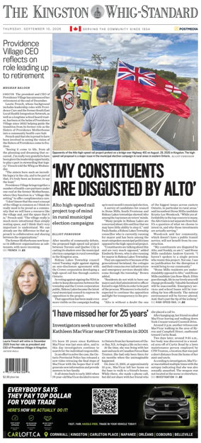 Cover of Kingston Whig-Standard