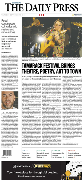 Cover of The Daily Press (Timmins)