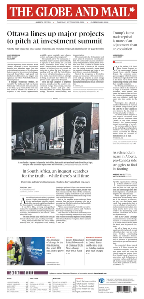 Cover of The Globe and Mail (Alberta Edition)