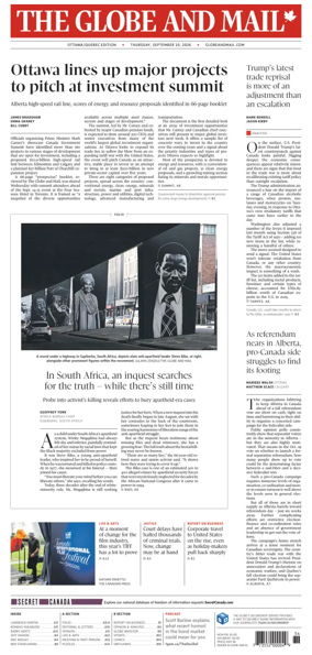 Cover of The Globe and Mail (Ottawa/Quebec Edition)