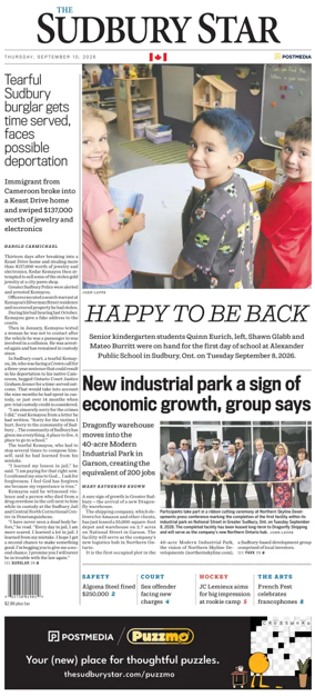 Cover of The Sudbury Star