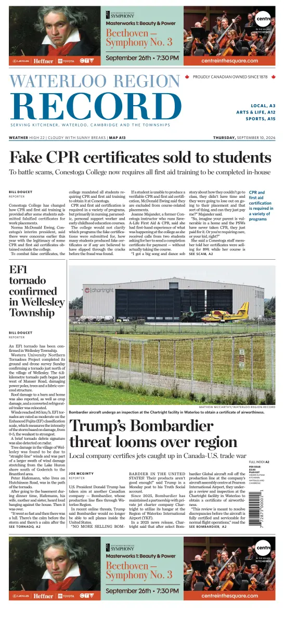 Cover of Waterloo Region Record