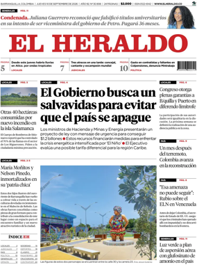 Cover of El Heraldo (Colombia)