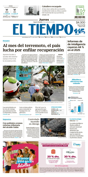 Cover of El Tiempo (Bogota)