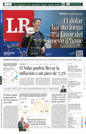 Cover of La Republica (Colombia)