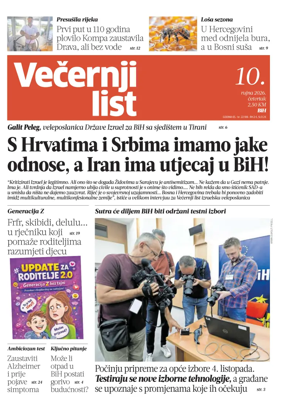 Cover of Vecernji list BiH