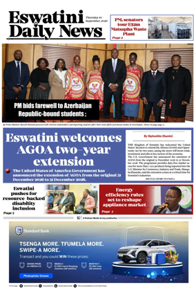 Cover of Eswatini Daily News
