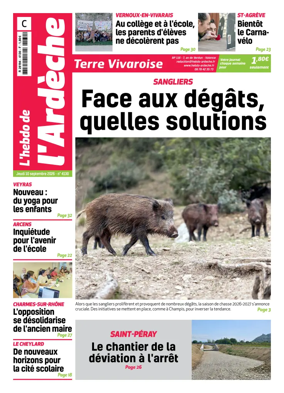 Cover of L'Hebdo de l'Ardeche – edition centre