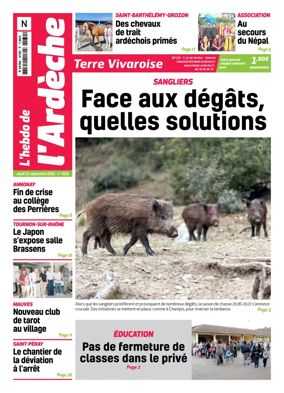 Cover of L'Hebdo de l'Ardeche – edition Nord